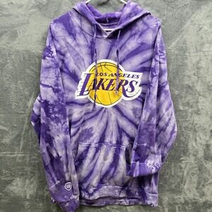 Los Angeles Lakers Men's Sz‎ XL Purple Tie Dye Hoodie Sweatshirt Cozy Pullover